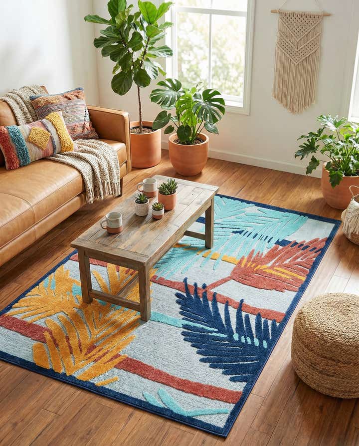 5' 3 x 8' Easy-Clean Belize Indoor / Outdoor Rug