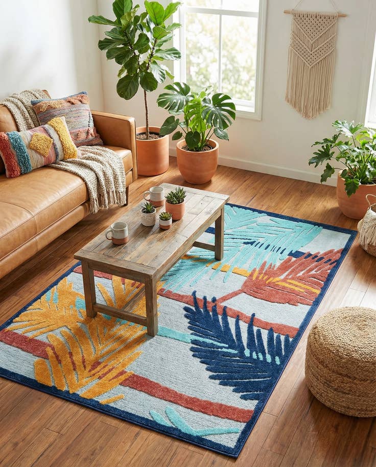 Detail image of 5' 3 x 8' Easy-Clean Belize Indoor / Outdoor Rug