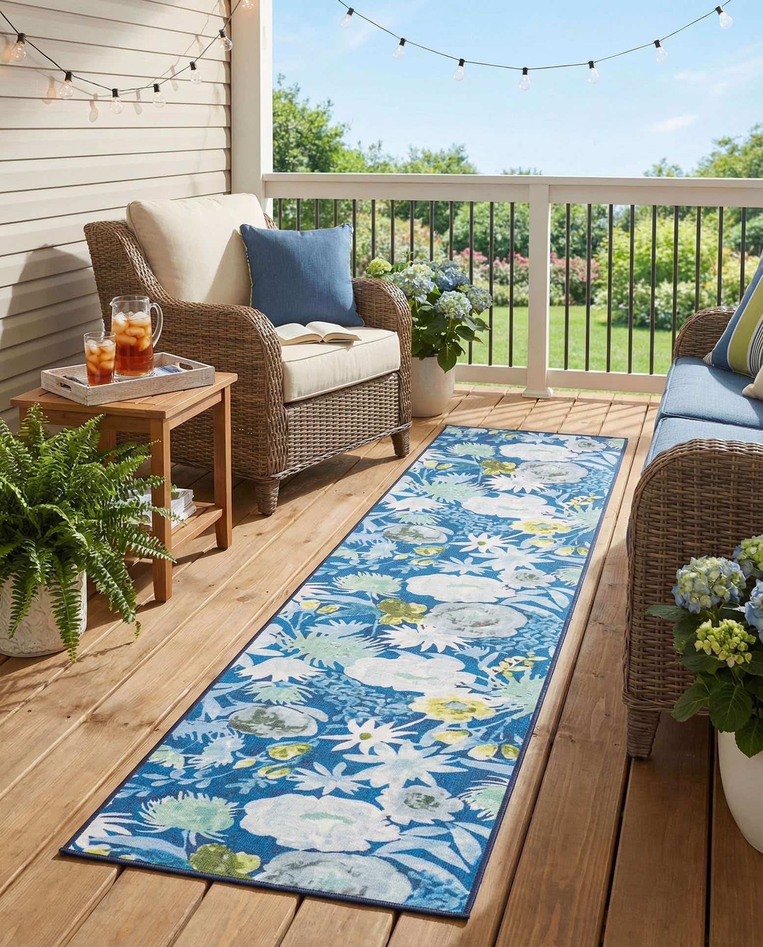 2' x 10' Easy-Clean Jill Zarin Caribbean Indoor / Outdoor Runner Rug