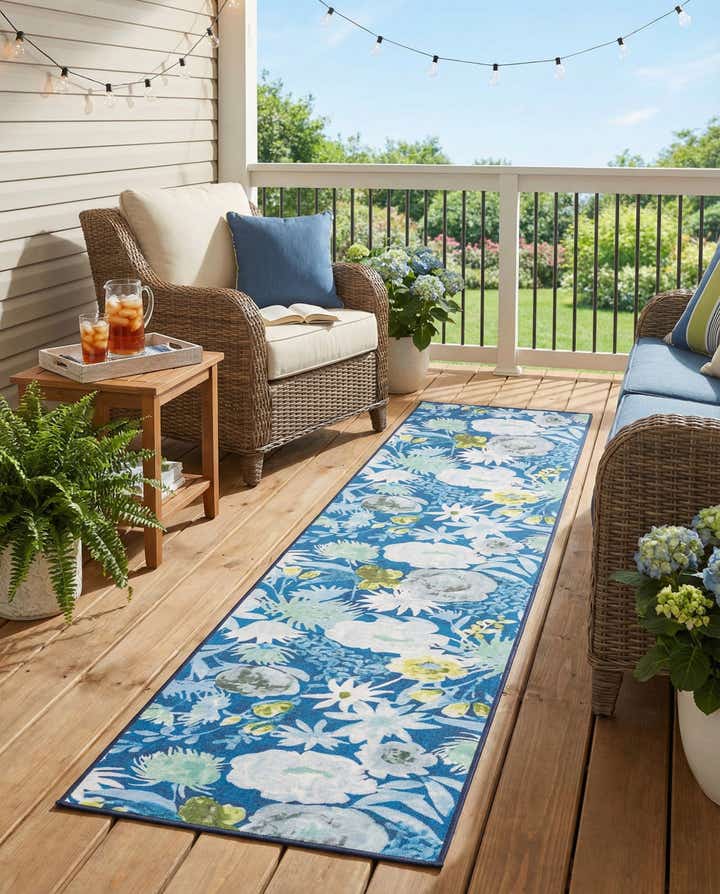 2' x 10' Easy-Clean Jill Zarin Caribbean Indoor / Outdoor Runner Rug