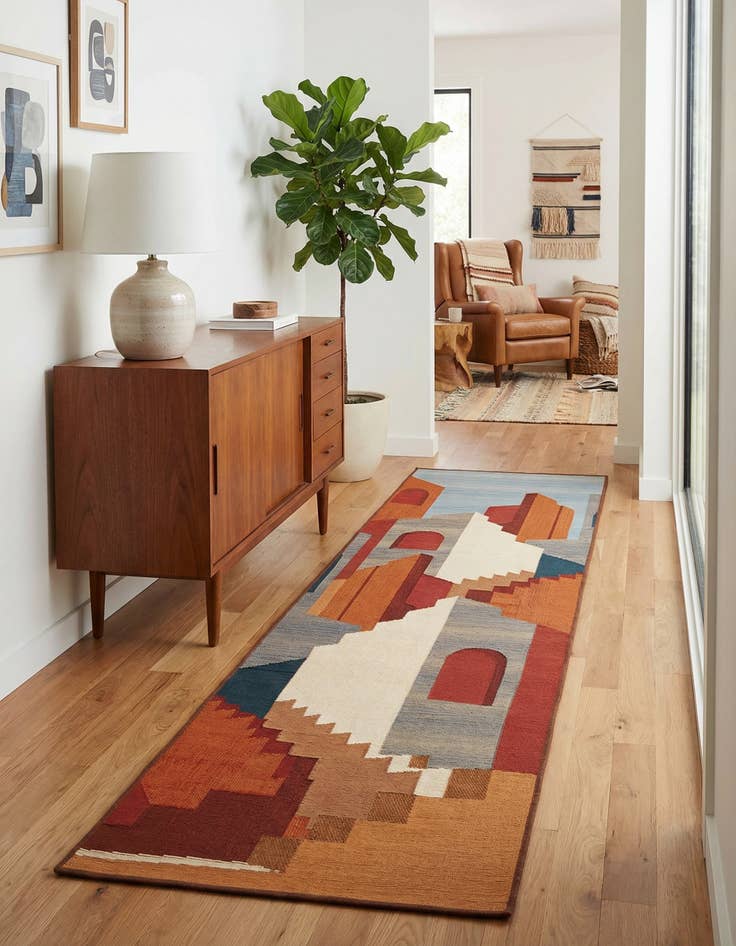 Detail image of 2' x 8' Easy-Clean Modern Indoor / Outdoor Runner Rug