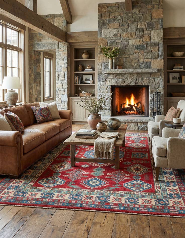 Detail image of  6' 10 x 9' 9  Hand Knotted Kazak Rug