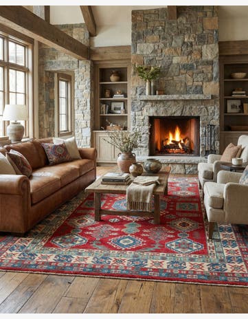6' 10 x 9' 9 Hand Knotted Kazak Rug