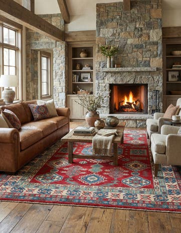6' 10 x 9' 9 Hand Knotted Kazak Rug