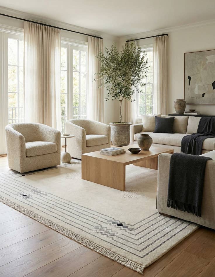 Detail image of  4' 10 x 6' 8  Hand Knotted Darya Wool Rug