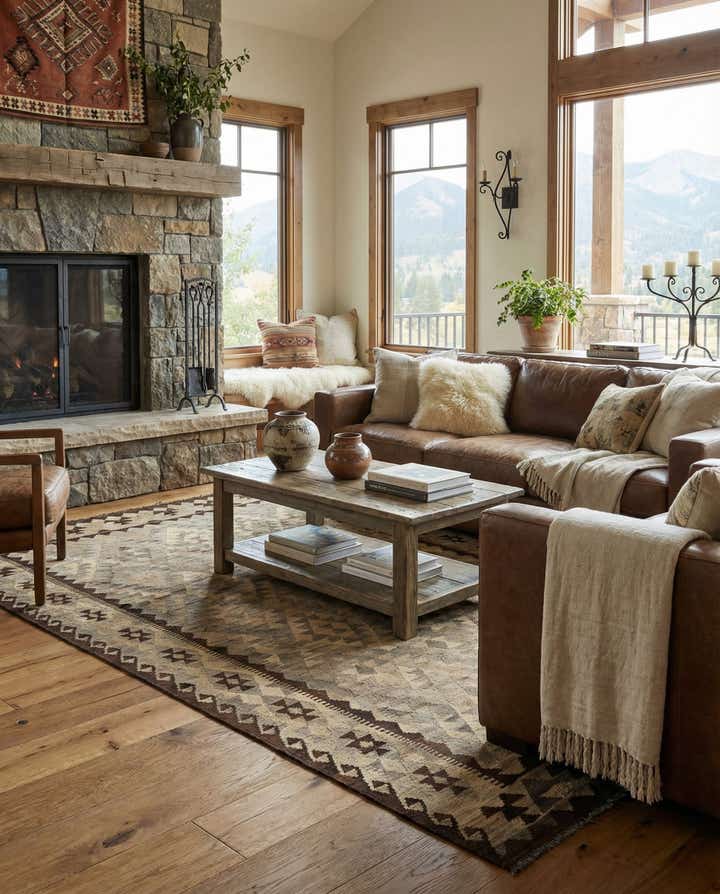 6' 6 x 9' 4 Hand Woven Kilim Maymana Wool Rug