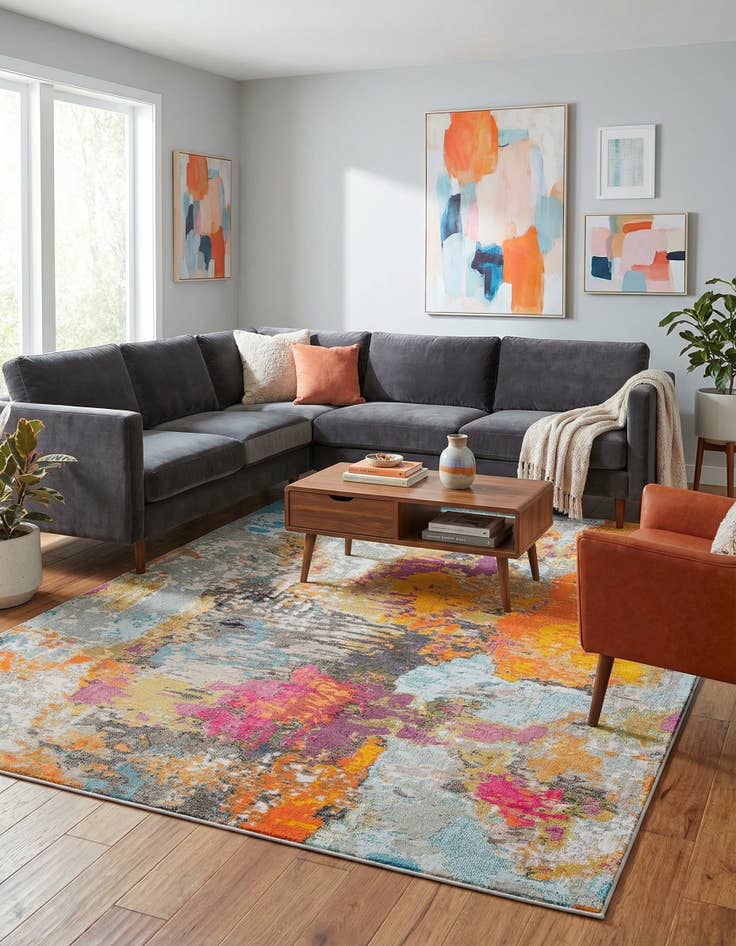 Detail image of 9' x 12'  Washable Vivid Rug