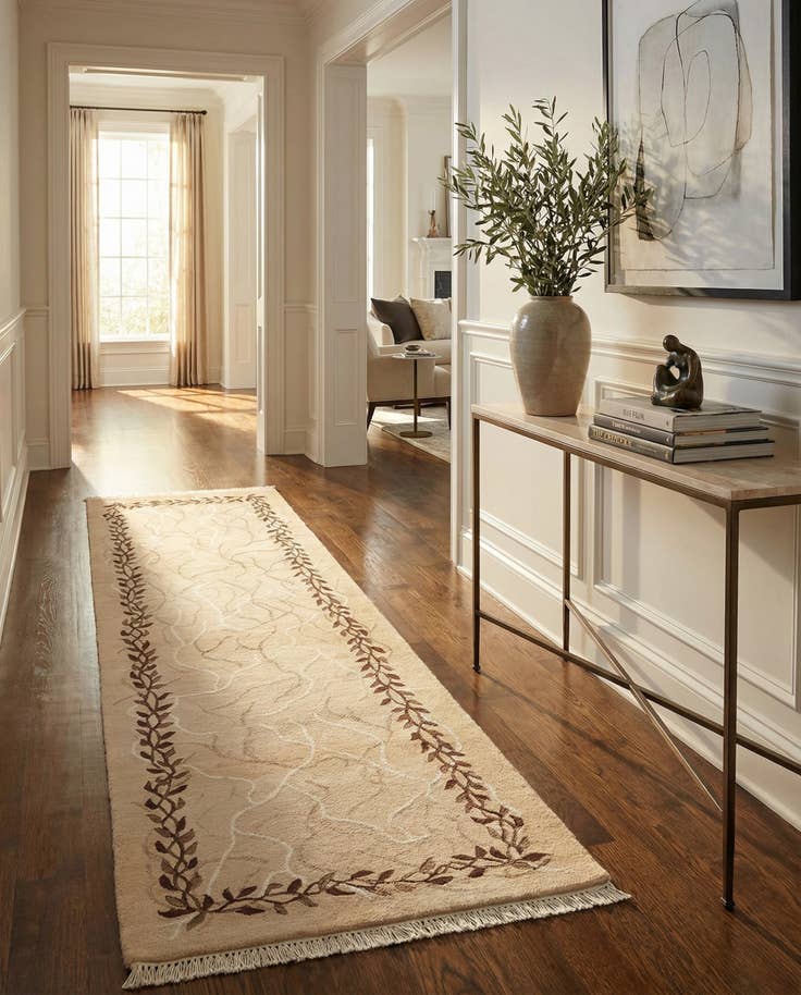Detail image of 2' 10 x 9' 9 Hand Knotted Darya Wool Runner Rug