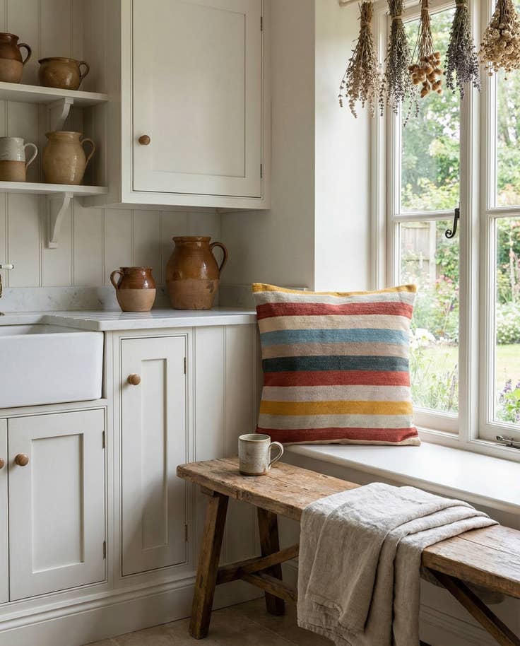 Detail image of 3' 2 x 3' 3 Hand Woven Pillow Wool Square Rug