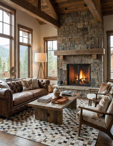 5' 1 x 8' 1 Cowhide Leather Rug