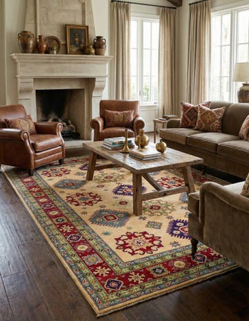 6' 6 x 9' 9 Hand Knotted Kazak Rug