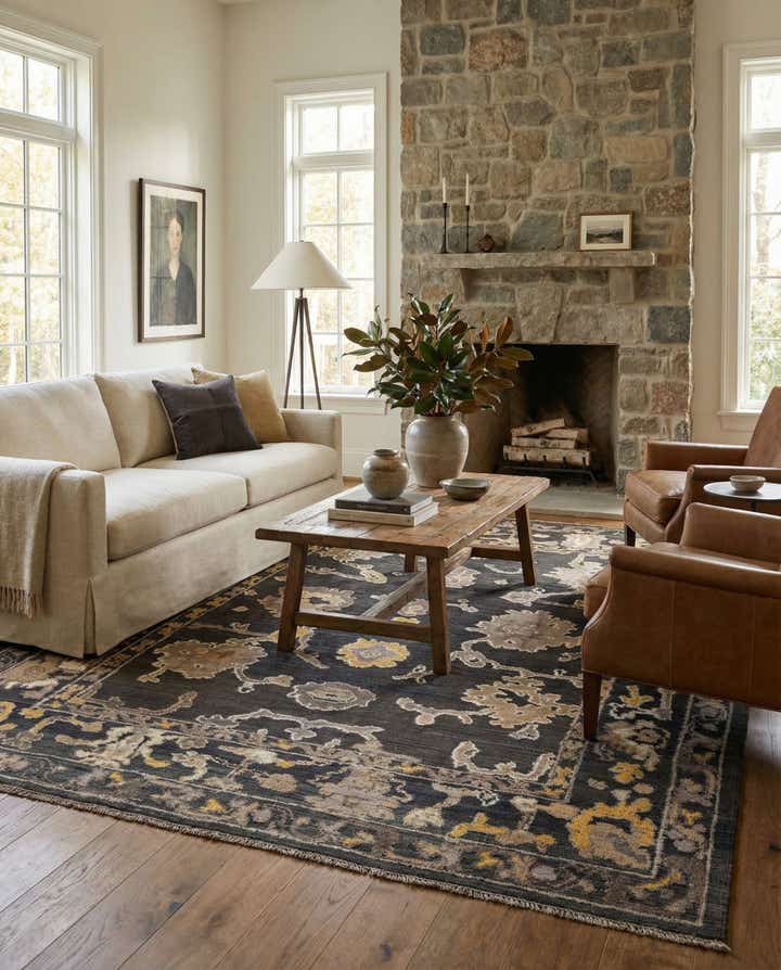 9' x 12' 7 Hand Knotted Oushak Wool Rug