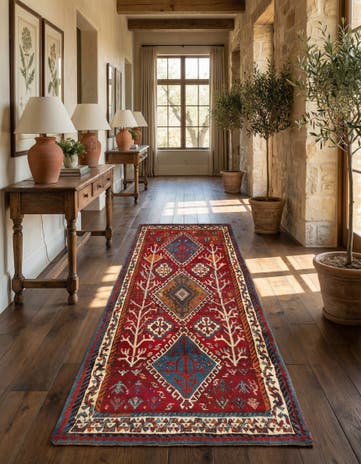 3' 5 x 7' Gabbeh Wool Runner Rug