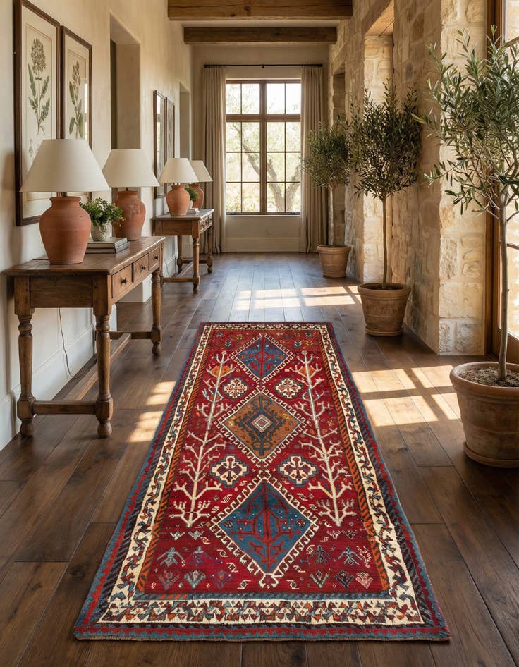 Detail image of 3' 5 x 7' Gabbeh Wool Runner Rug