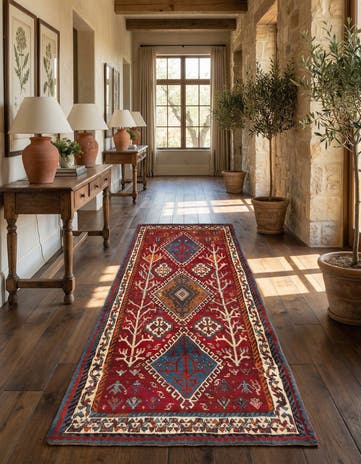 3' 5 x 7' Gabbeh Wool Runner Rug