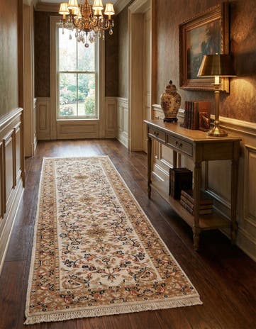 2' 9 x 9' 7 Hand Knotted Kashan Wool Runner Rug