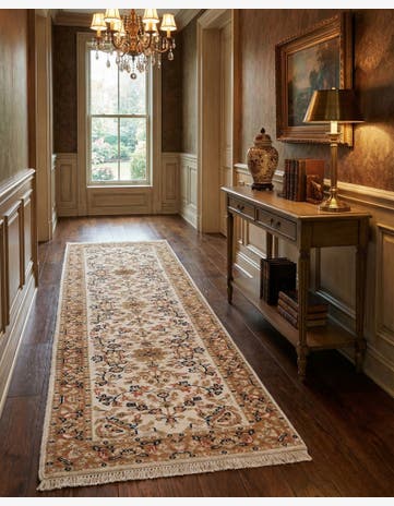 2' 9 x 9' 7 Hand Knotted Kashan Wool Runner Rug