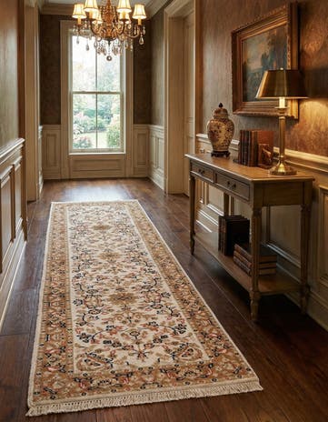 2' 9 x 9' 7 Hand Knotted Kashan Wool Runner Rug