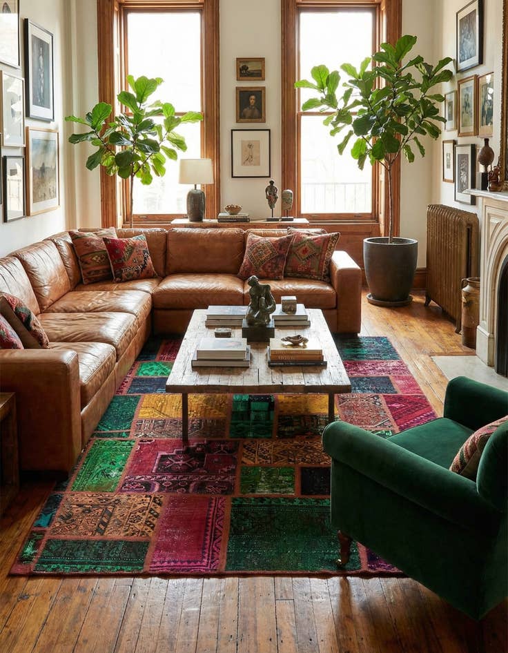 Detail image of  5' 9 x 7' 8  Hand Knotted Ultra Vintage Persian Wool Rug