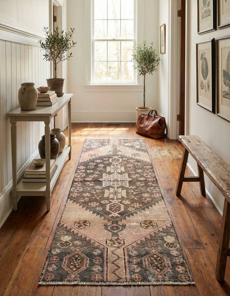 Detail image of 2' 5 x 6' 9  Hand Knotted Ultra Vintage Persian Wool Runner Rug