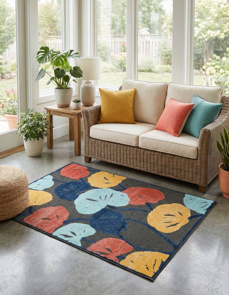 Detail image of 4' x 6'  Washable Belize Indoor / Outdoor Rug