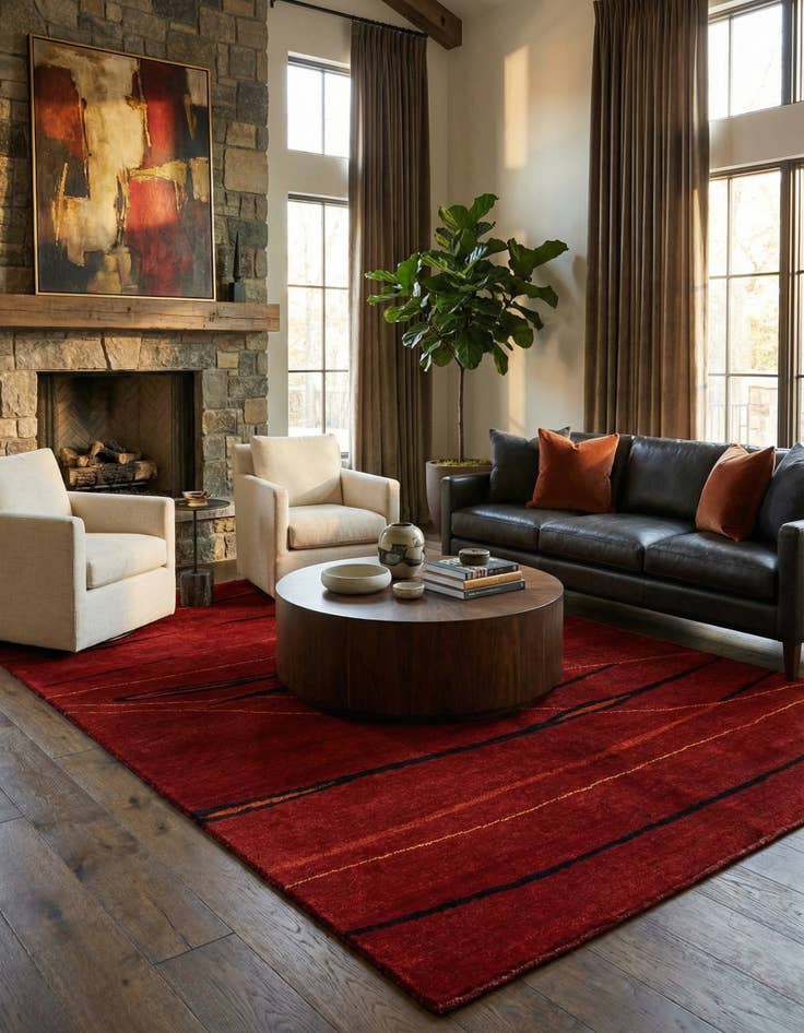 Detail image of 5' x 6' 8  Hand Knotted Gabbeh Wool Rug