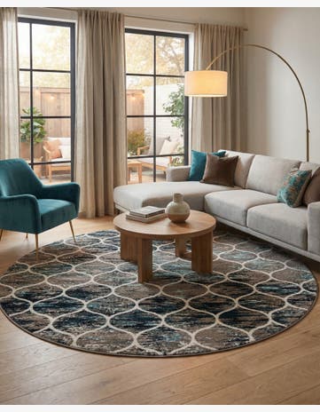 10' x 10' Trellis Frieze Round Rug