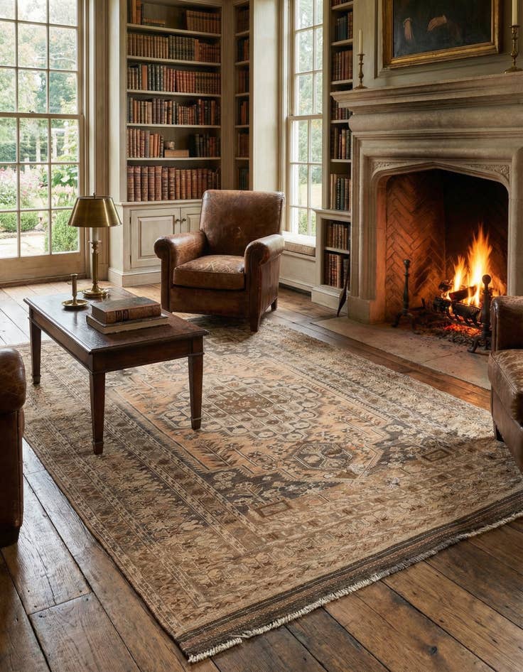 Detail image of 5' x 7' Hand Knotted Ultra Vintage Persian Wool Rug