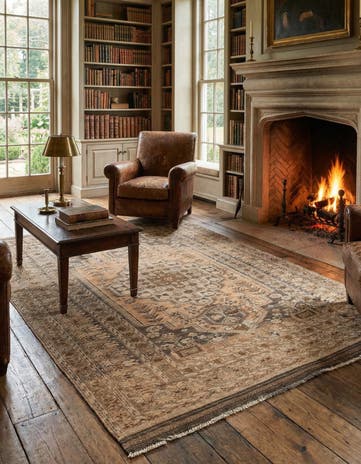 5' x 7' Hand Knotted Ultra Vintage Persian Wool Rug