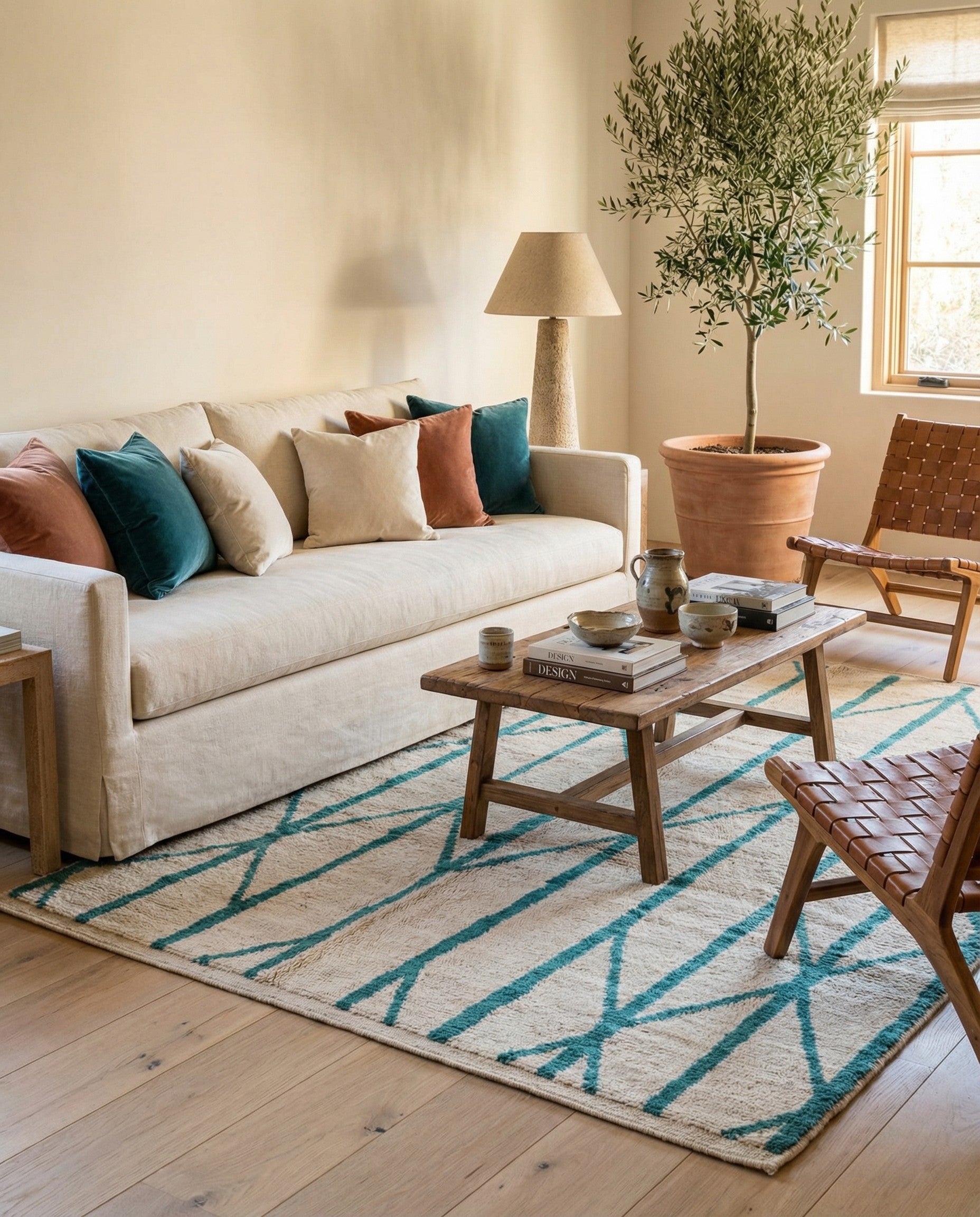  5' 7 x 7' 9  Hand Knotted Moroccan Wool Rug