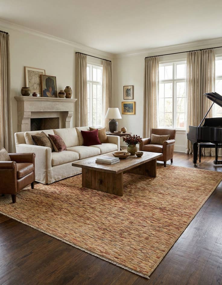 Detail image of 7' 6 x 9' 2  Hand Knotted Modern Ziegler Wool Rug