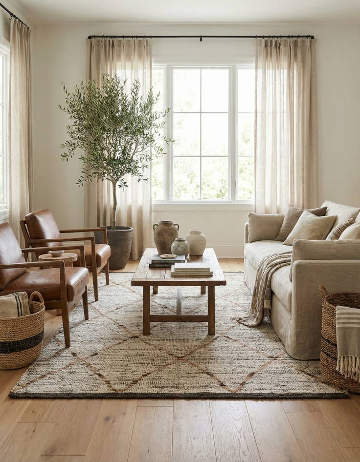 Detail image of 4' 1 x 6'  Hand Knotted Moroccan Wool Rug