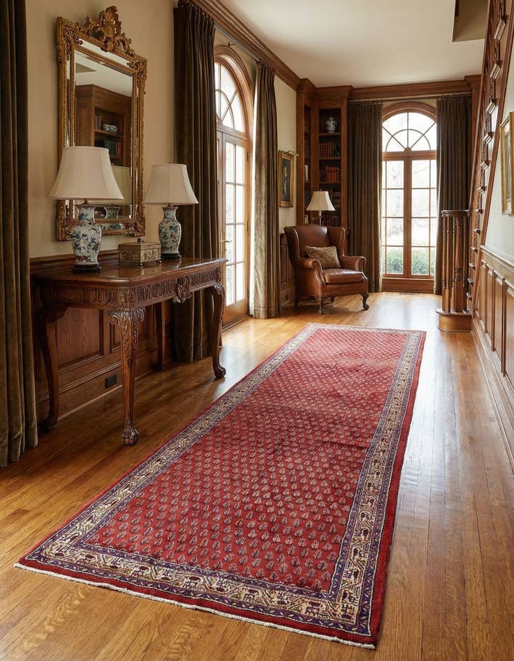 Detail image of 3' 10 x 10'  Hand Knotted Farahan Persian Wool Runner Rug