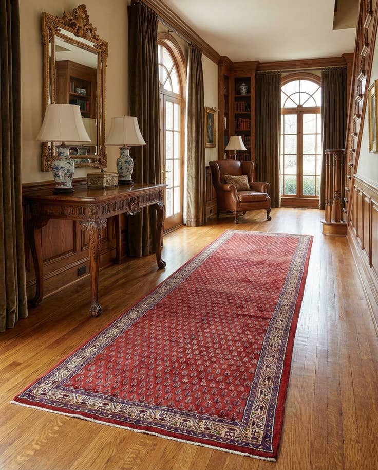 Detail image of 3' 10 x 10' Hand Knotted Farahan Persian Wool Runner Rug