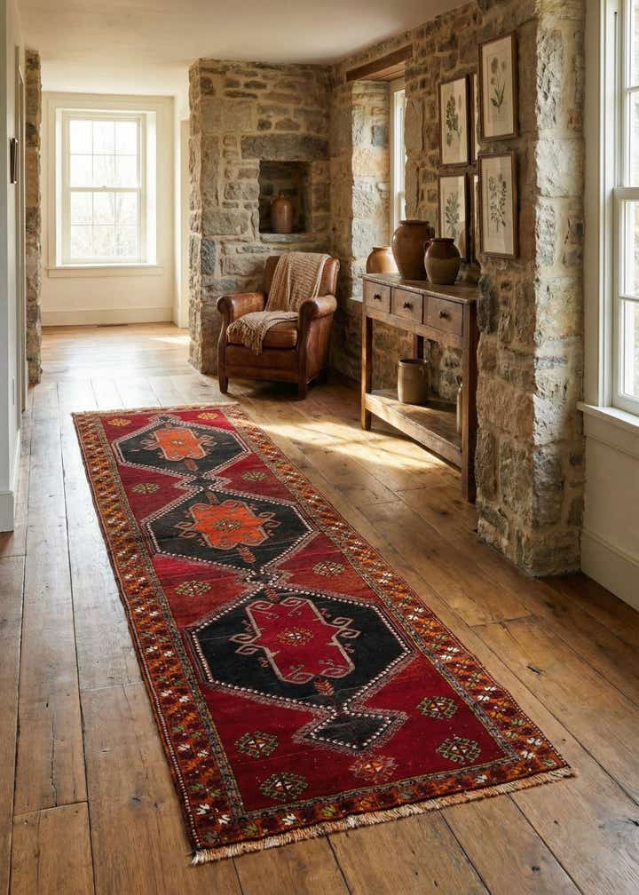3' 10 x 12' 9 Hand Knotted Anatolian Wool Runner Rug