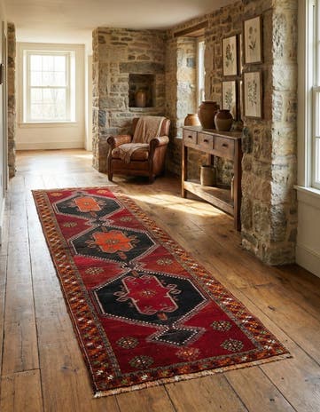 3' 10 x 12' 9 Hand Knotted Anatolian Wool Runner Rug