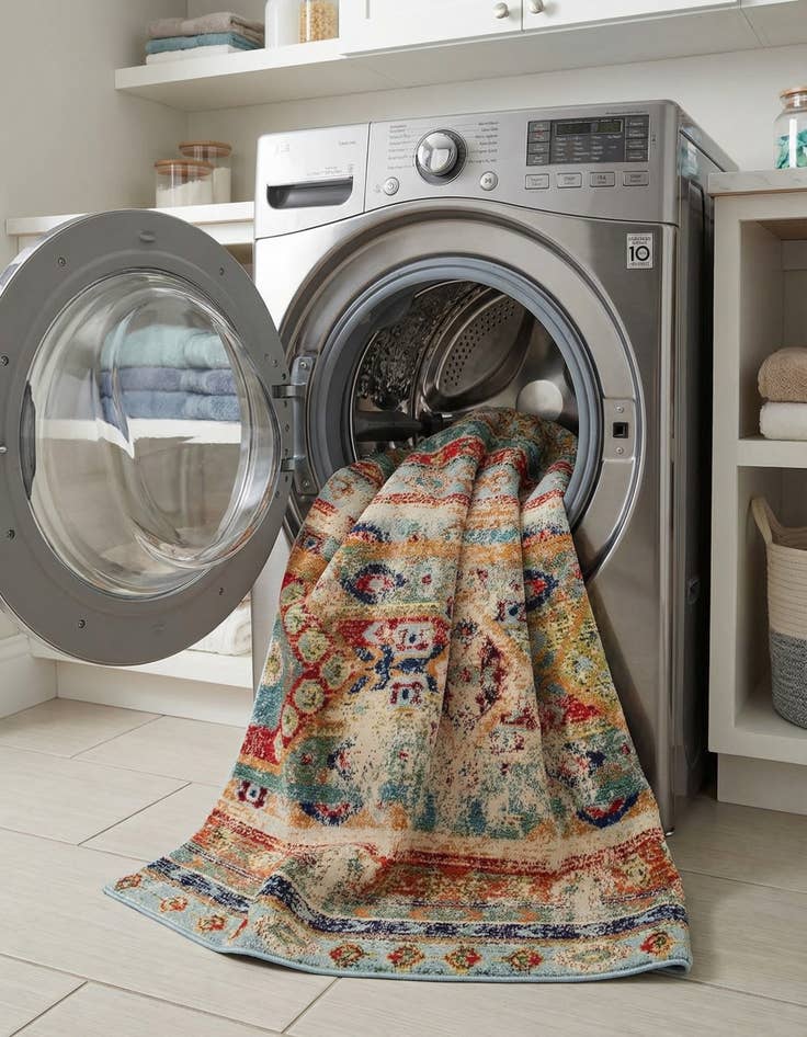 Detail image of  6' x 6'  Washable Mesa Square Rug