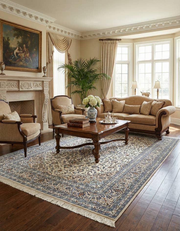 Detail image of  8' 1 x 11' 8 Kashan Wool Rug