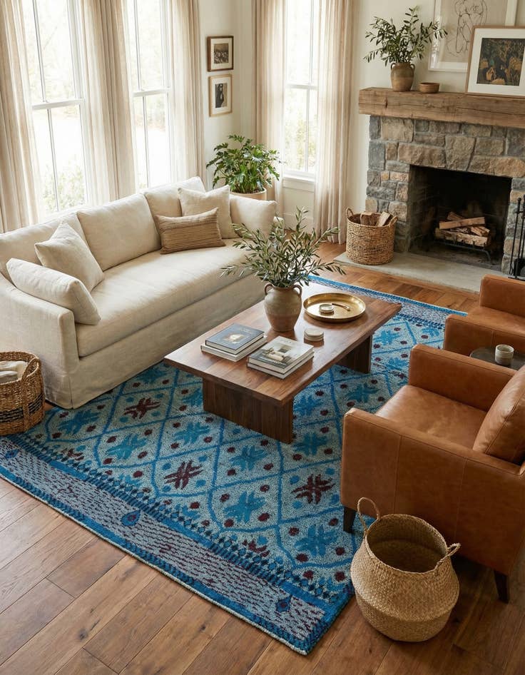 Detail image of 8' 7 x 10'  Hand Knotted Darya Wool Rug