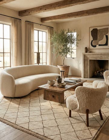 5' 9 x 8' 3 Hand Knotted Moroccan Wool Rug