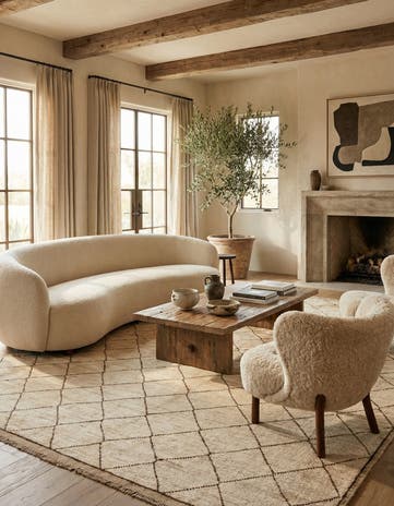 5' 9 x 8' 3 Hand Knotted Moroccan Wool Rug