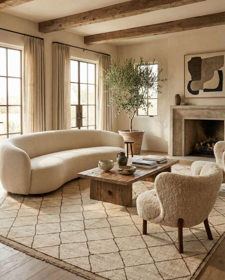 5' 9 x 8' 3 Hand Knotted Moroccan Wool Rug