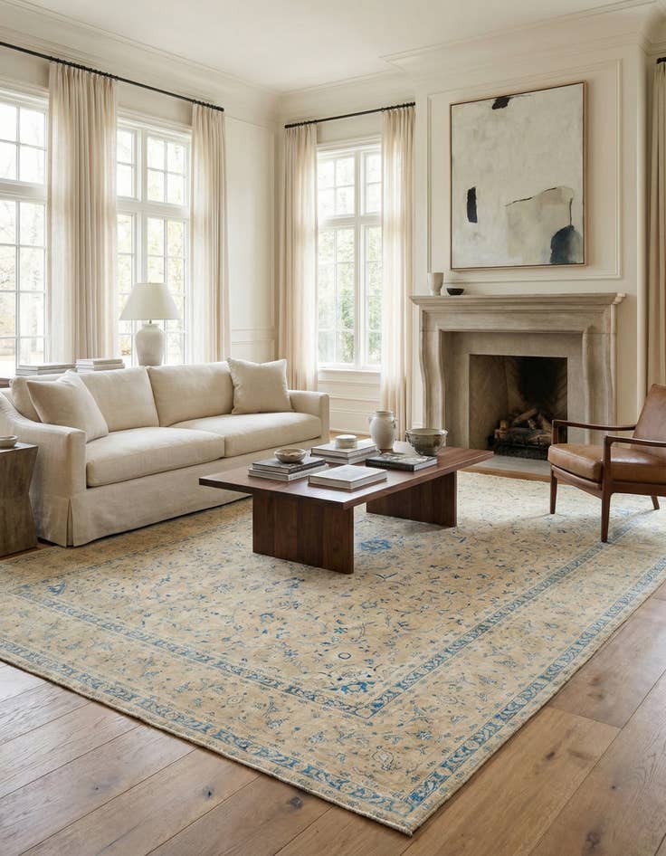 Detail image of 9' x 13'  Hand Knotted Ultra Vintage Persian Wool Rug