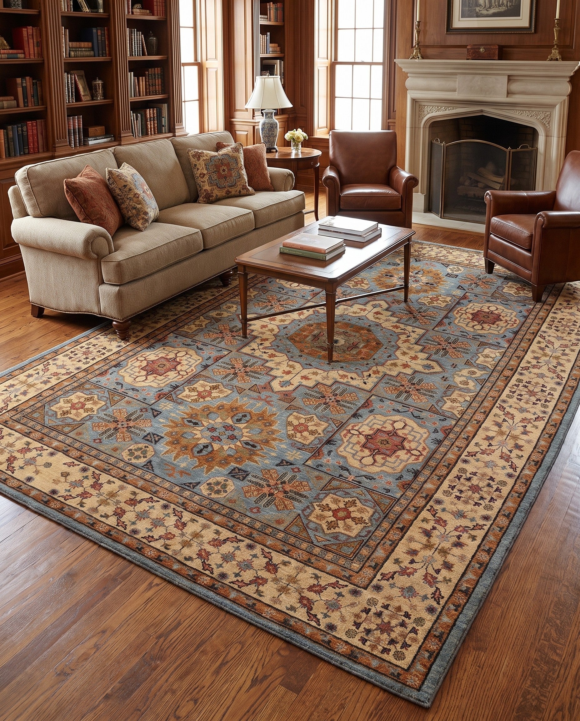 6' 11 x 9' 9 Hand Knotted Mamluk Ziegler Rug