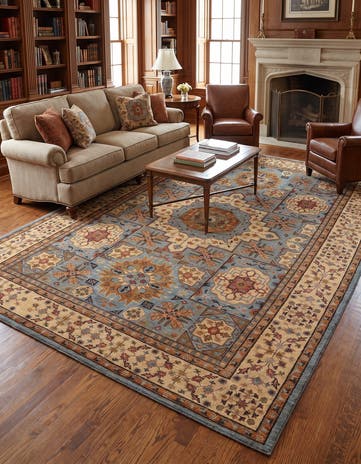 6' 11 x 9' 9 Hand Knotted Mamluk Ziegler Rug