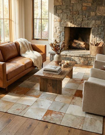 5' x 7' 10 Cowhide Leather Rug