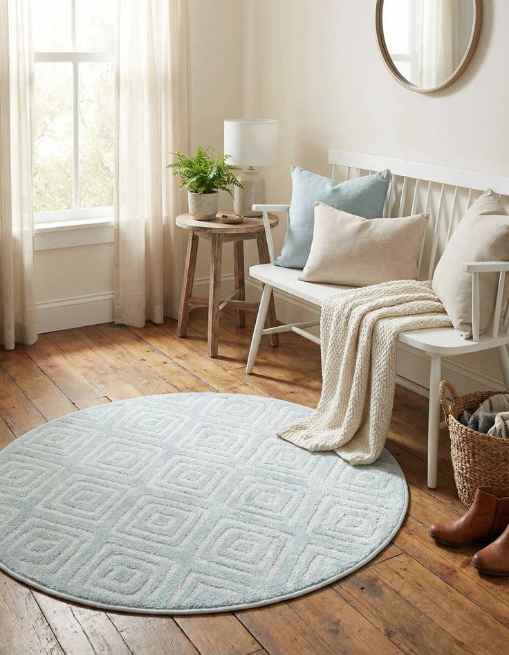 Detail image of  3' x 3'  Washable Sabrina Soto Indoor / Outdoor Round Rug