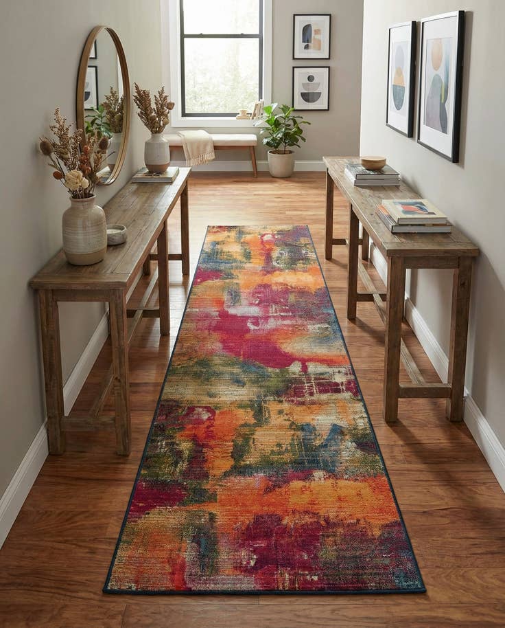 Detail image of 2' 7 x 11' Easy-Clean Modern Indoor / Outdoor Runner Rug