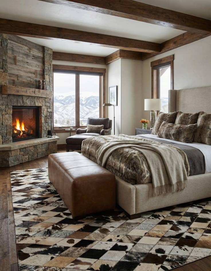 Detail image of 5' x 8' Cowhide Stocks Rug