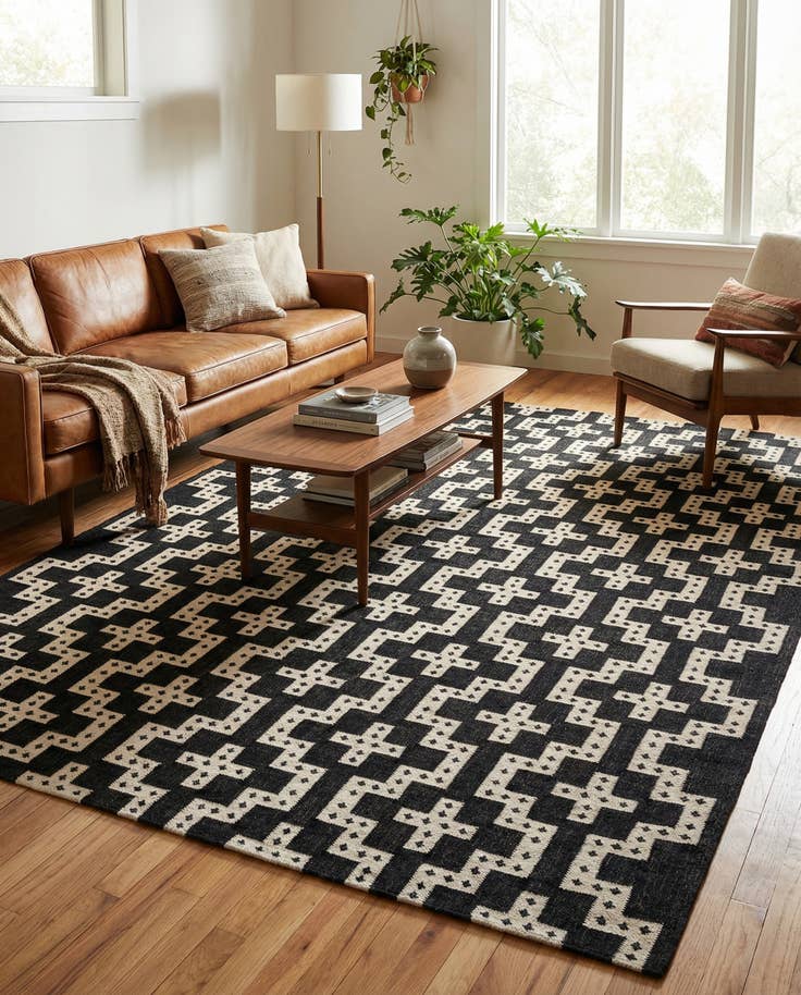Detail image of 10' x 14' 1 Hand Woven Kilim Wool Rug